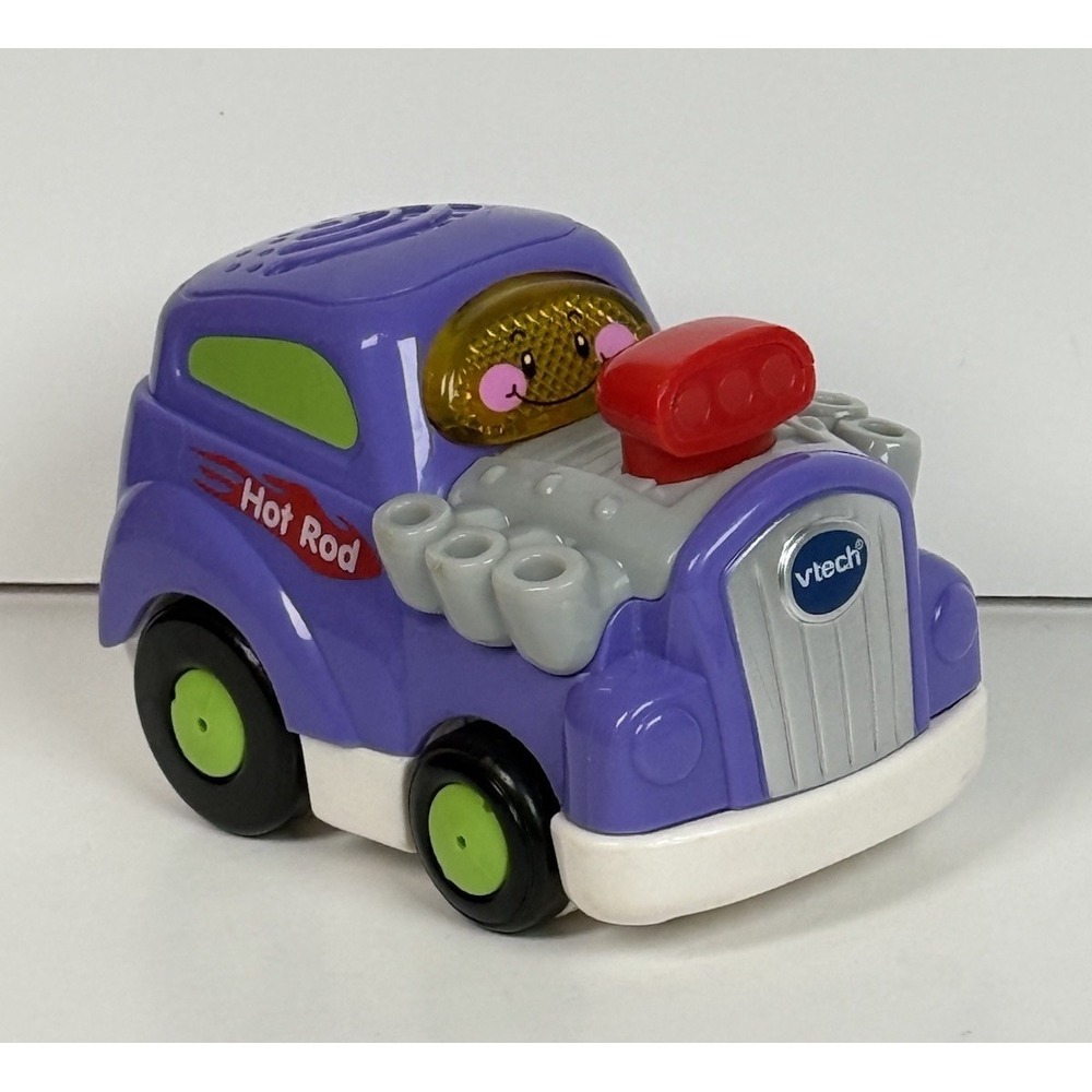 Vtech Go! Go! Smart Wheels Hot Rod Car Purple Engine Toy TESTED